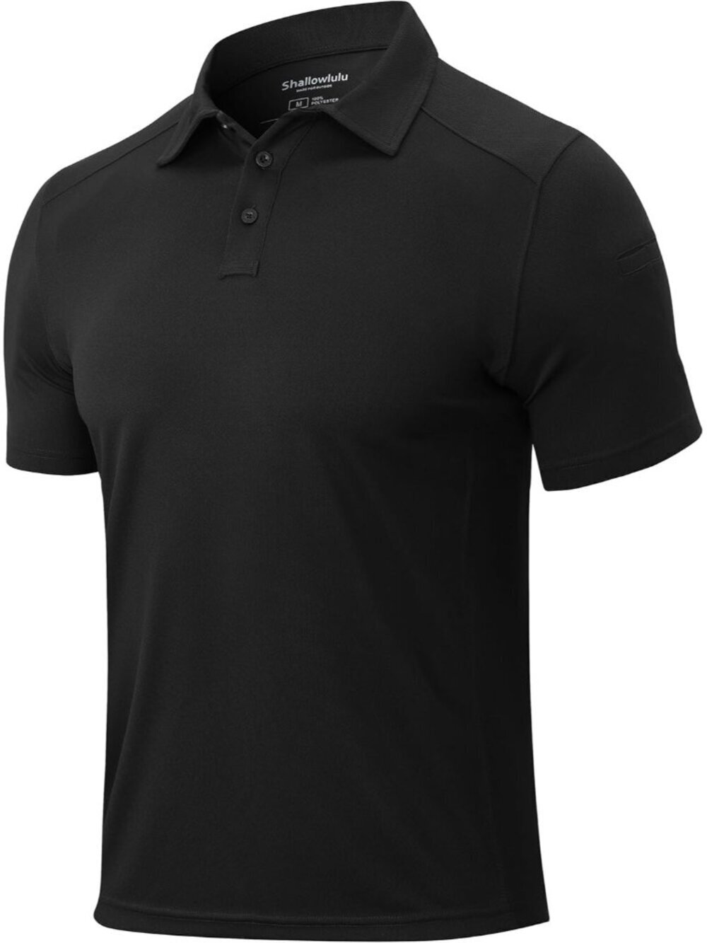 Men’s  Black Quick Dry Tactical Polo Shirt Short Sleeve Casual Golf Top